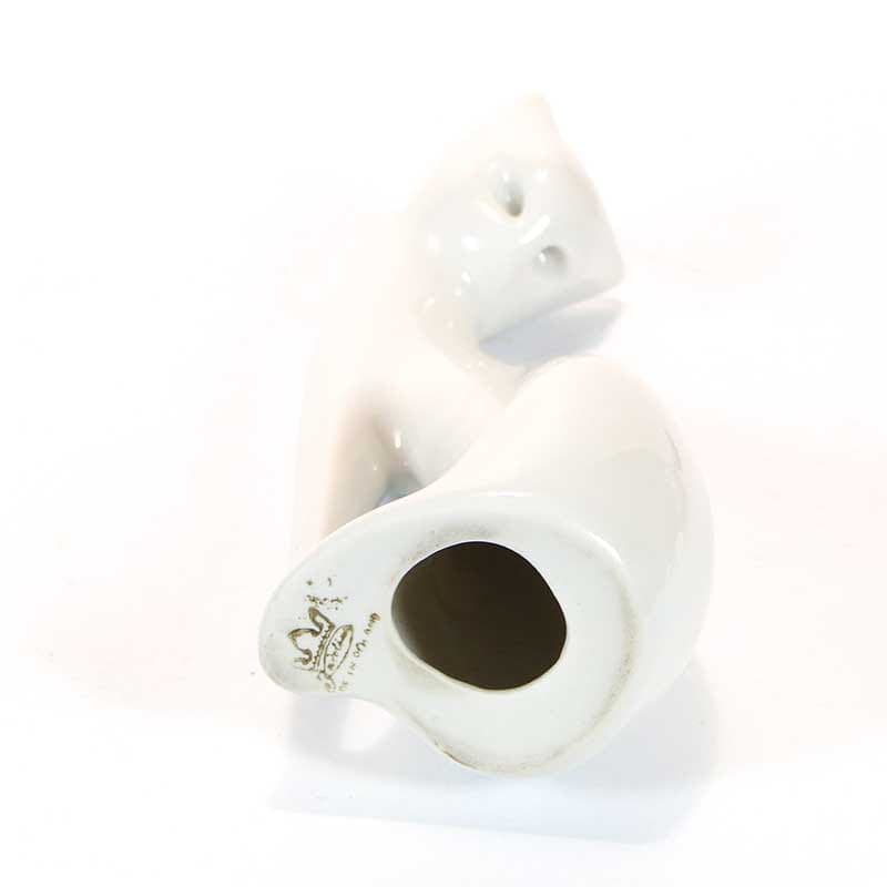 Figurine Sitting Cat, white porcelain, by M. Naruszewicz, Poland, 1960s. - 326929