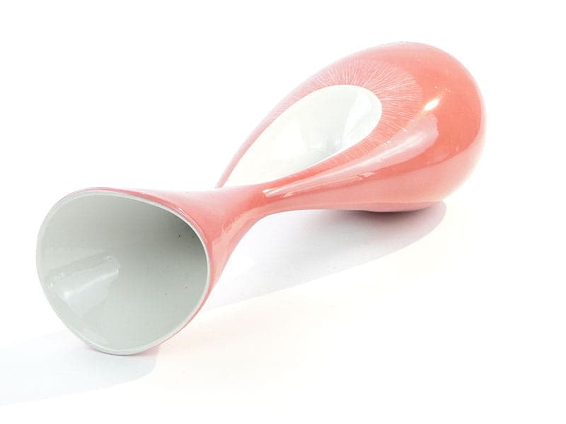 Vase Calipso, pink, porcelain, by Z. Śliwowska-Wawrzyniak, Ćmielów, Poland, 1950s. - 326956