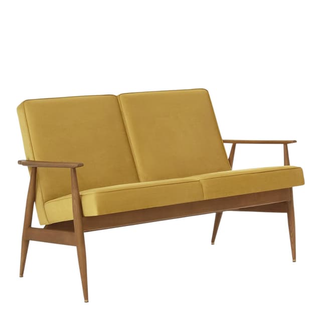 Sofa dzielona Fox, Shine Velvet Mustard, jesion 03 Dark, 366 Concept - WYMIARY