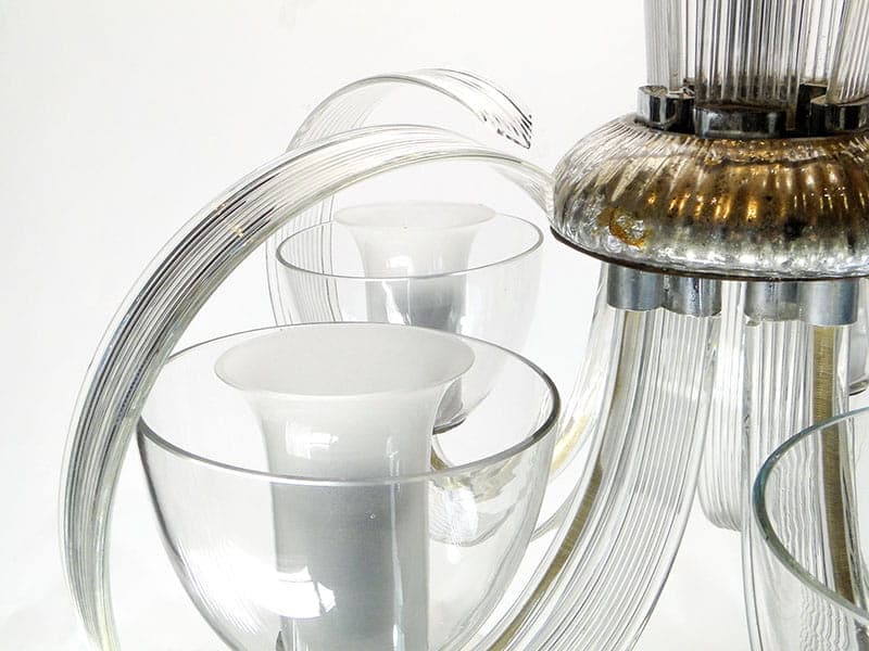 Chandelier Art Deco, transparent crystal, Silesia, 1920s - 327098