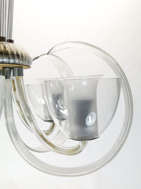 Chandelier Art Deco, transparent crystal, Silesia, 1920s - 327099
