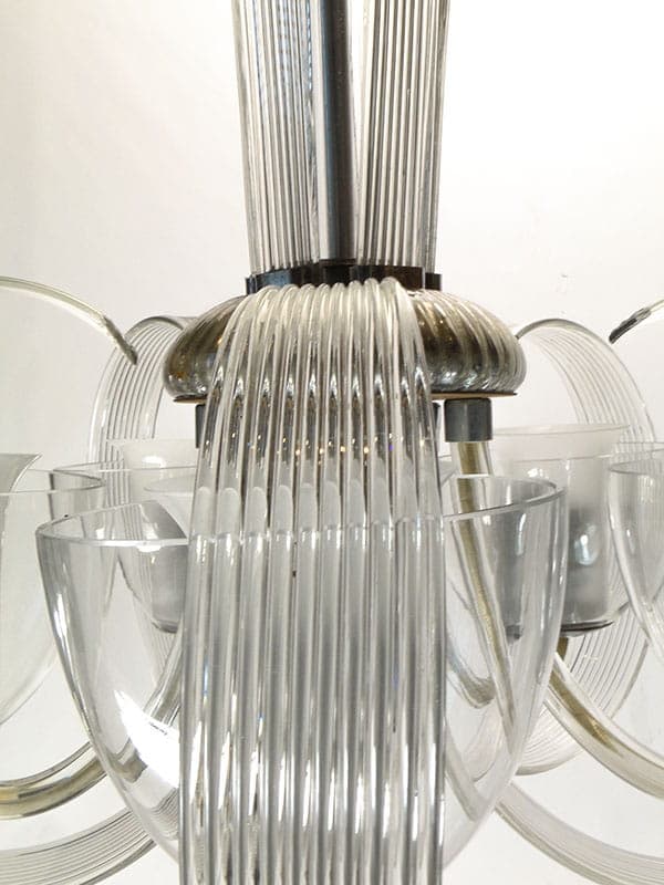 Chandelier Art Deco, transparent crystal, Silesia, 1920s - 327100