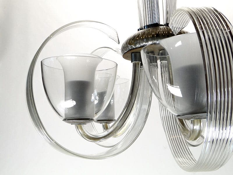 Chandelier Art Deco, transparent crystal, Silesia, 1920s - 327097
