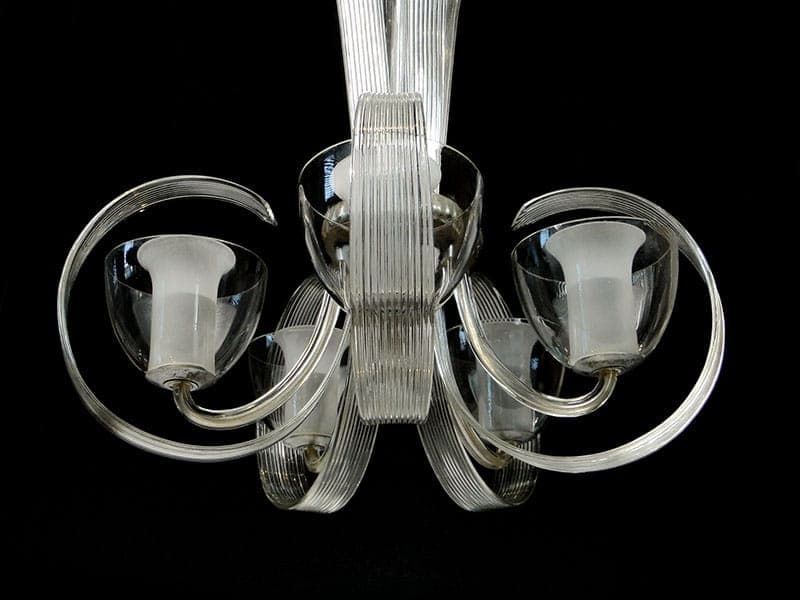 Chandelier Art Deco, transparent crystal, Silesia, 1920s - 327101