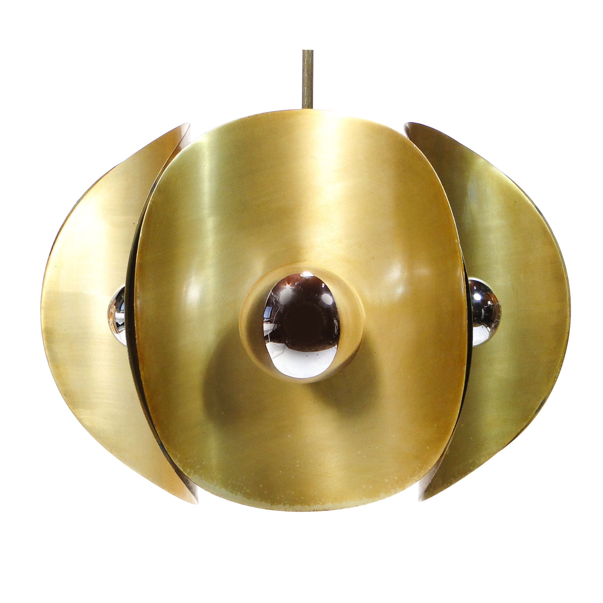 Chandelier Pop Art, gold, aluminum, Poland, 1970s - 327139