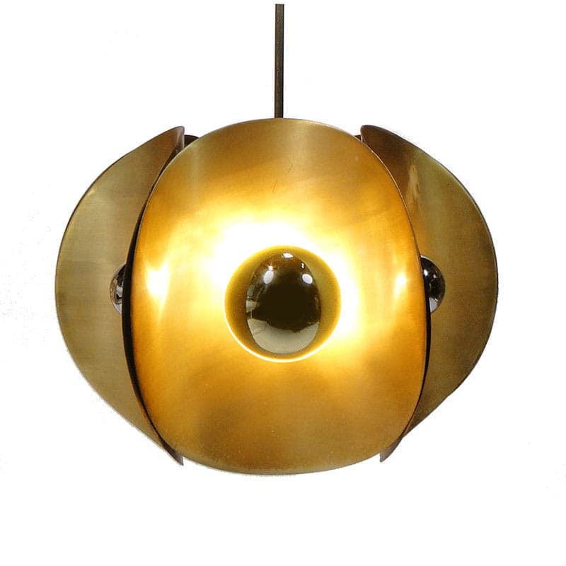 Chandelier Pop Art, gold, aluminum, Poland, 1970s - 327144