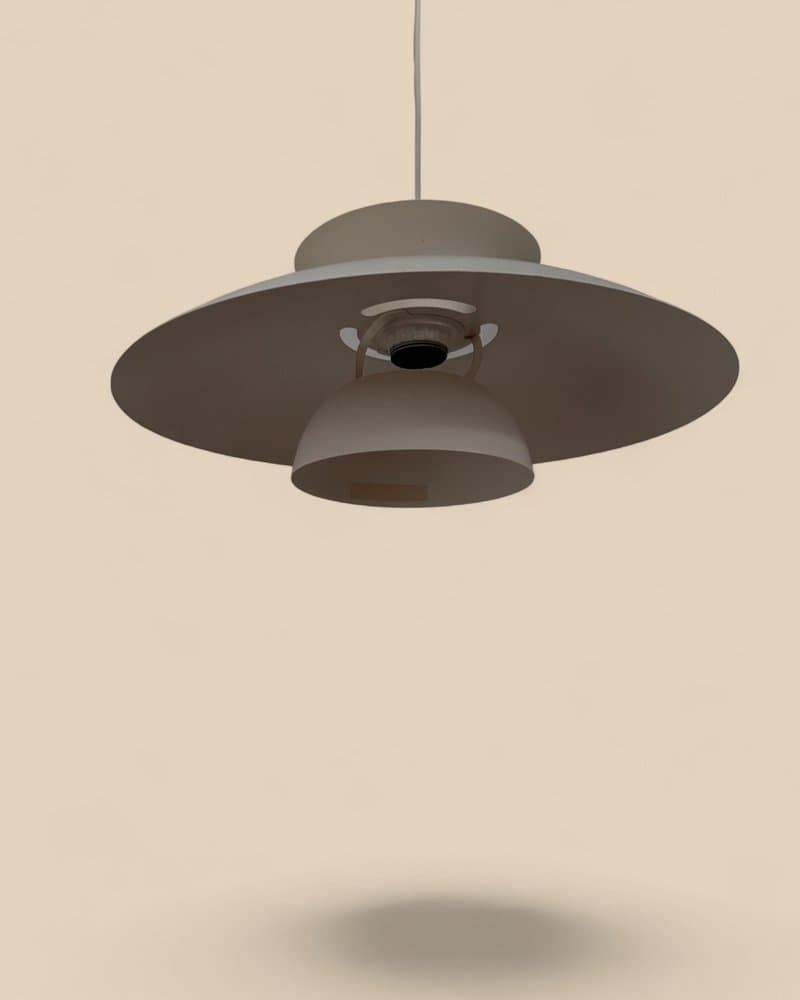Lampa wisząca skandynawska, beżowy, metal, Dania, lata 70. - 327248