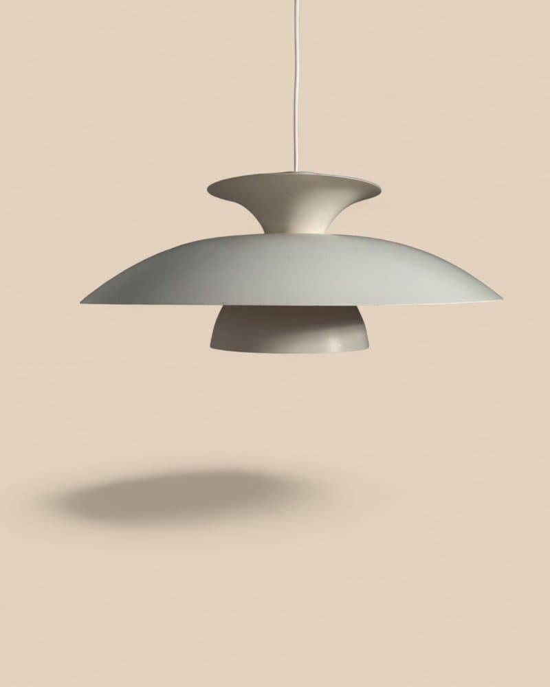 Lampa wisząca skandynawska, beżowy, metal, Dania, lata 70. - 327246