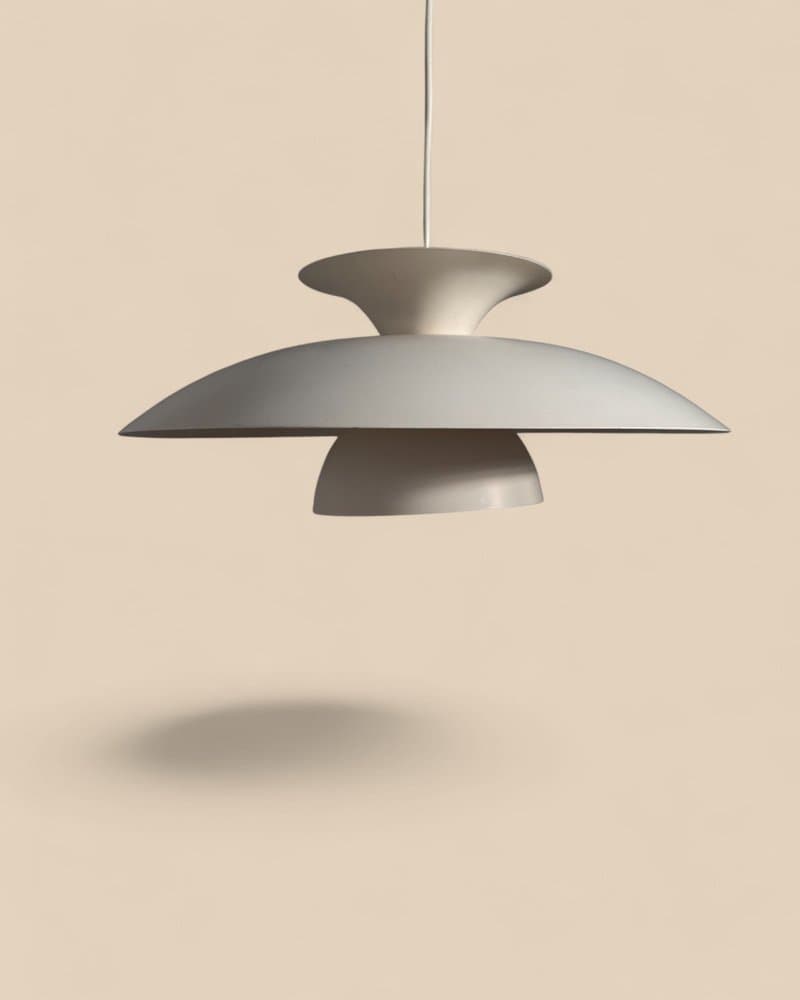 Lampa wisząca skandynawska, beżowy, metal, Dania, lata 70. - 327249