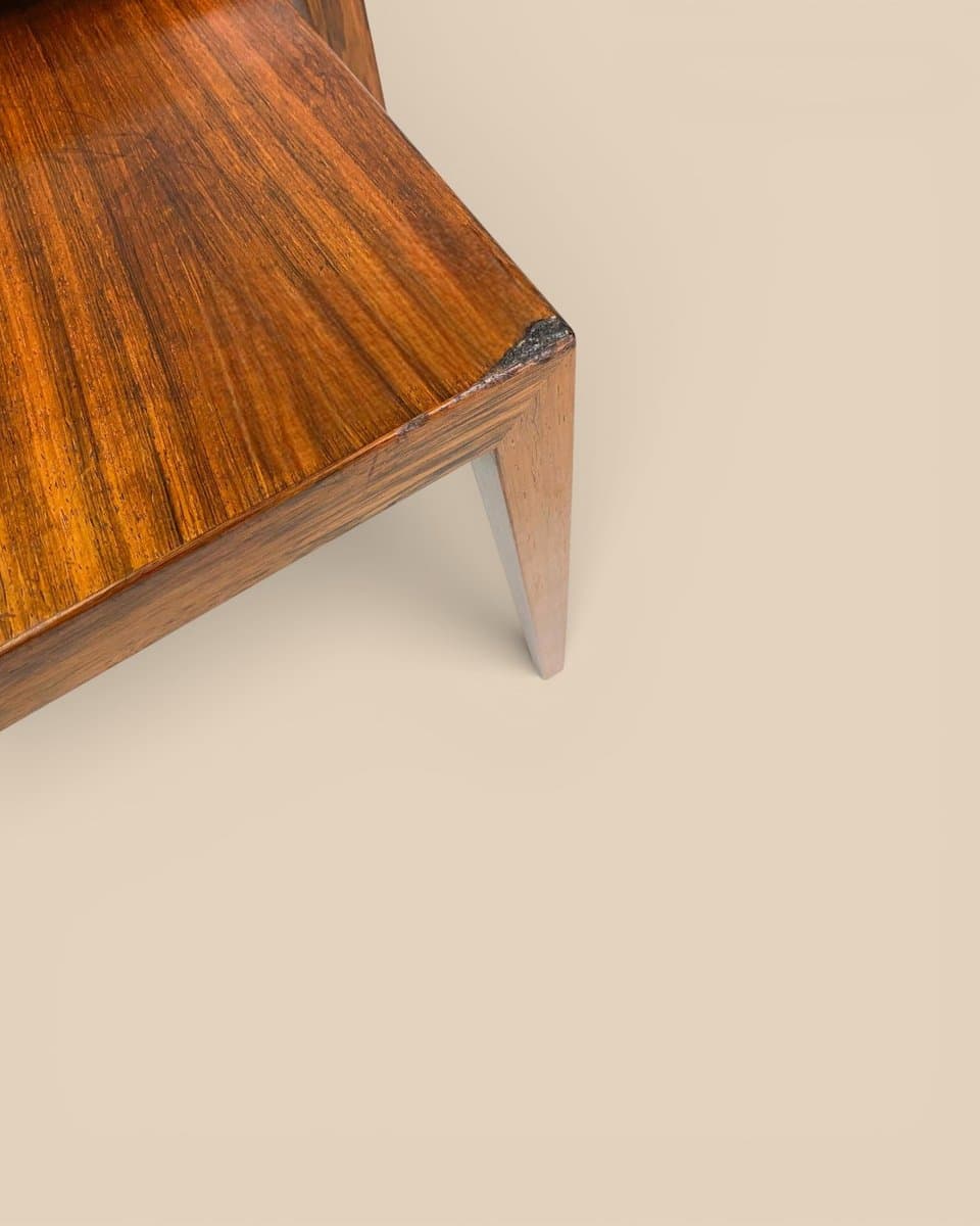 Set of three nesting tables, brown rosewood, by S. Hansen, Denmark, 1960s. - 327195