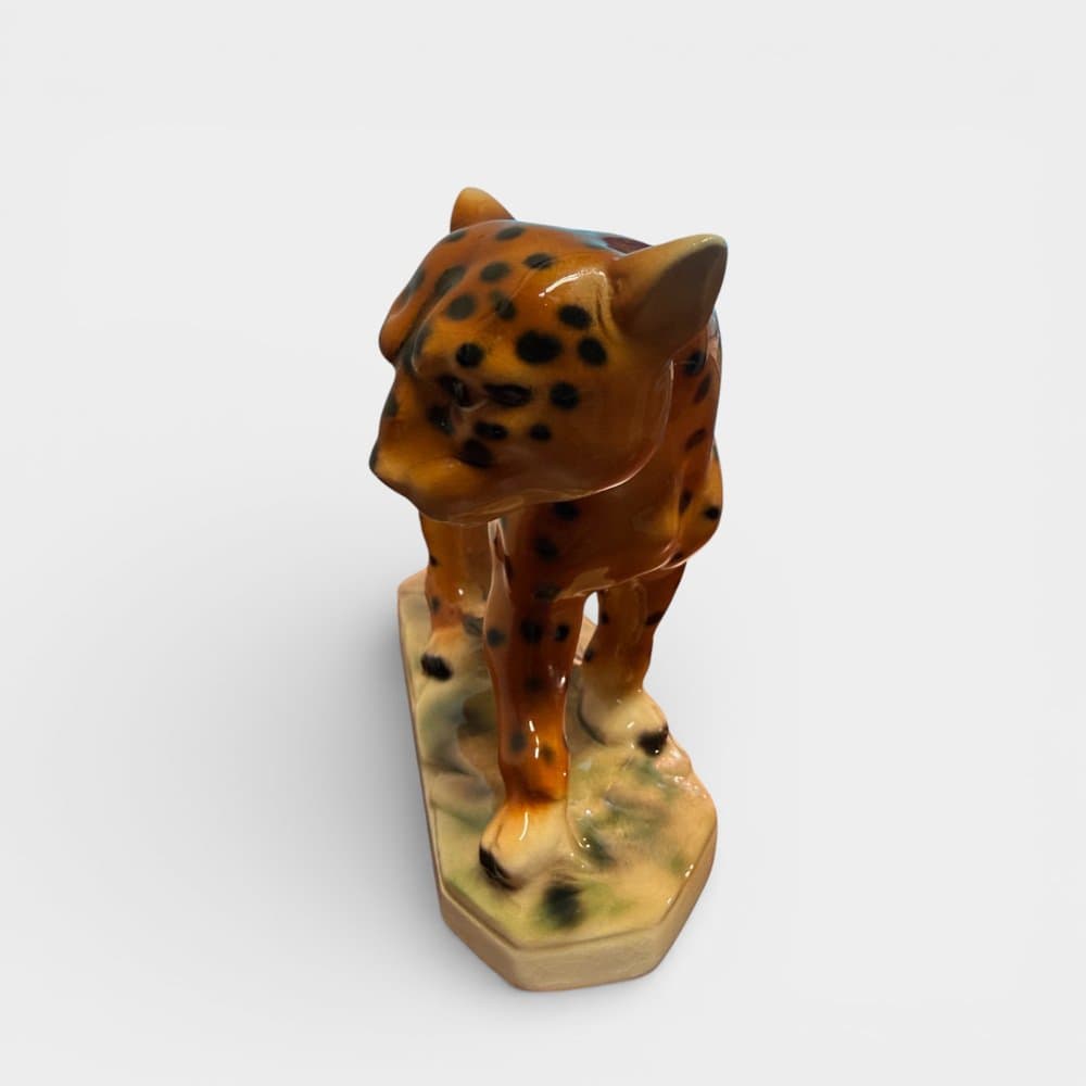 Leopard figurine, orange, porcelain, Germany, 1970s - 327372