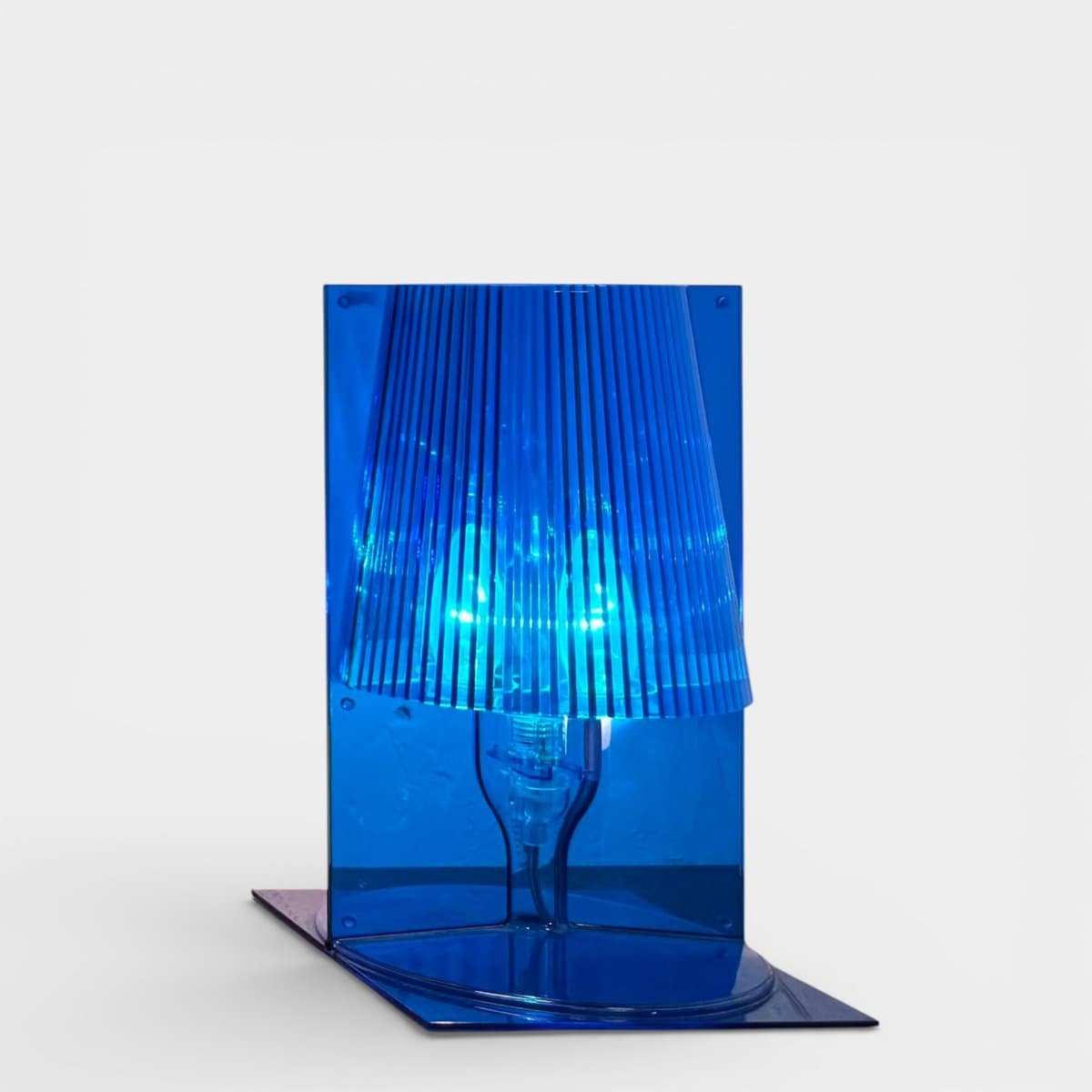 Table Lamp Take, blue transparent, plastic, by F. Laviani, Kartell, Italy, 1970s. - 327352