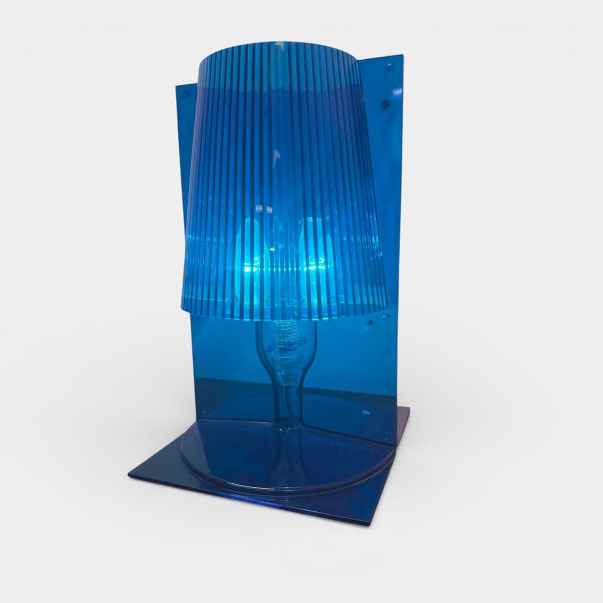 Table Lamp Take, blue transparent, plastic, by F. Laviani, Kartell, Italy, 1970s. - 327348