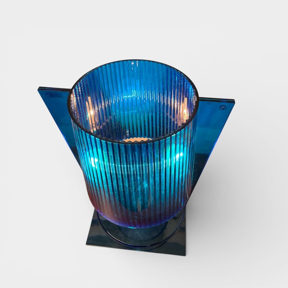 Table Lamp Take, blue transparent, plastic, by F. Laviani, Kartell, Italy, 1970s. - 327349