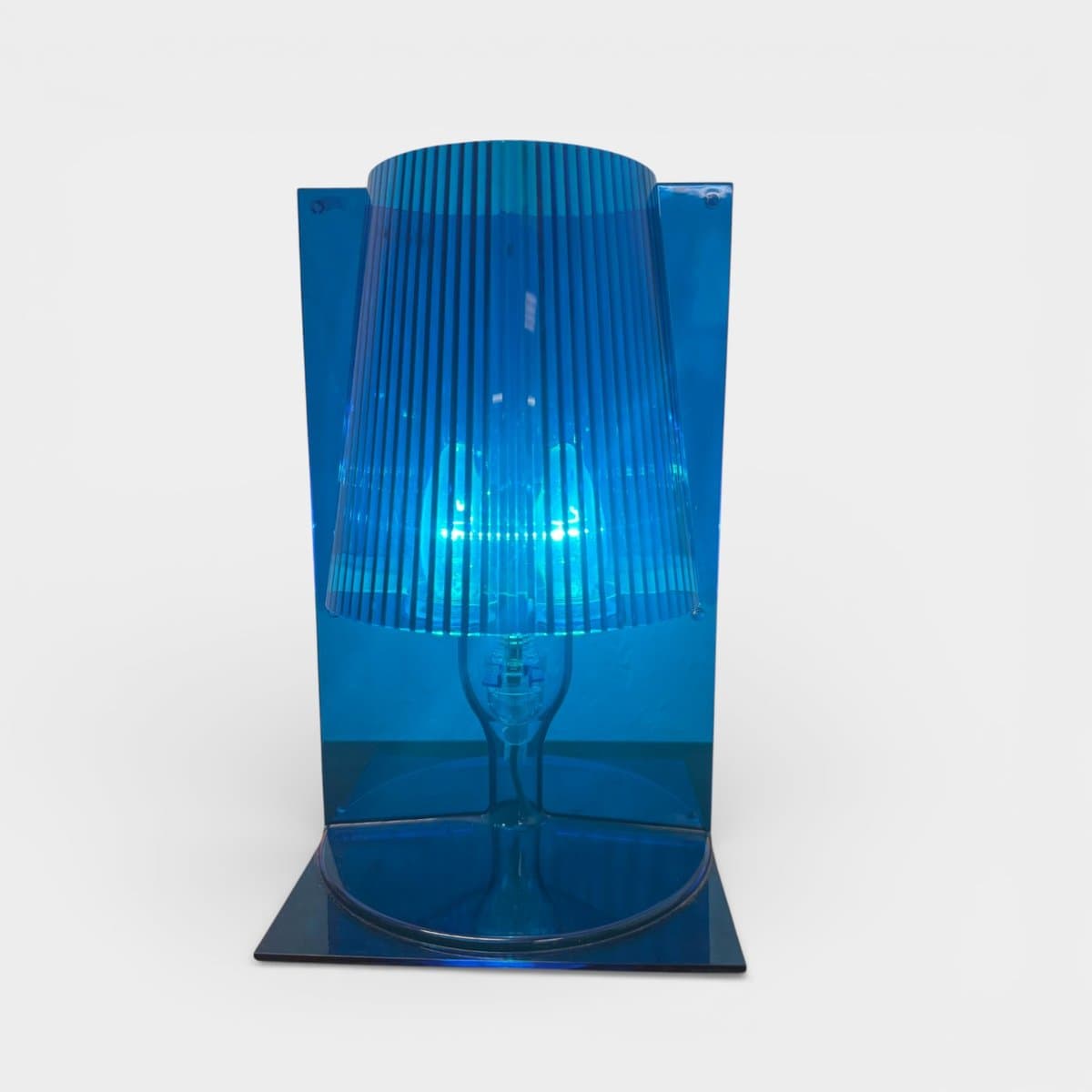Table Lamp Take, blue transparent, plastic, by F. Laviani, Kartell, Italy, 1970s. - 327351
