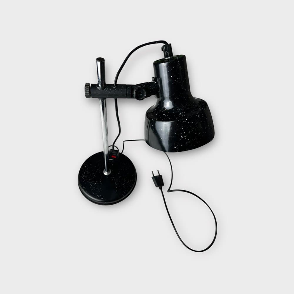 Desk lamp Model 461, black white yellow silver, metal polished steel, ES Horn, Denmark, 1970s. - 327302