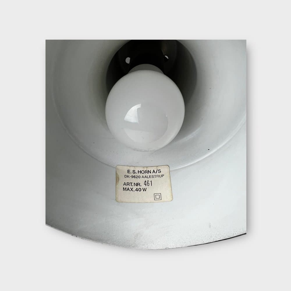 Desk lamp Model 461, black white yellow silver, metal polished steel, ES Horn, Denmark, 1970s. - 327300