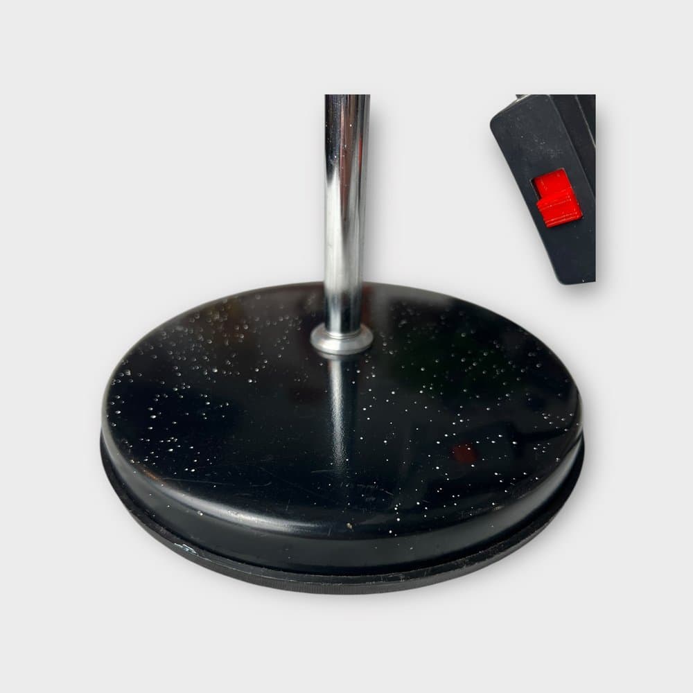 Desk lamp Model 461, black white yellow silver, metal polished steel, ES Horn, Denmark, 1970s. - 327299