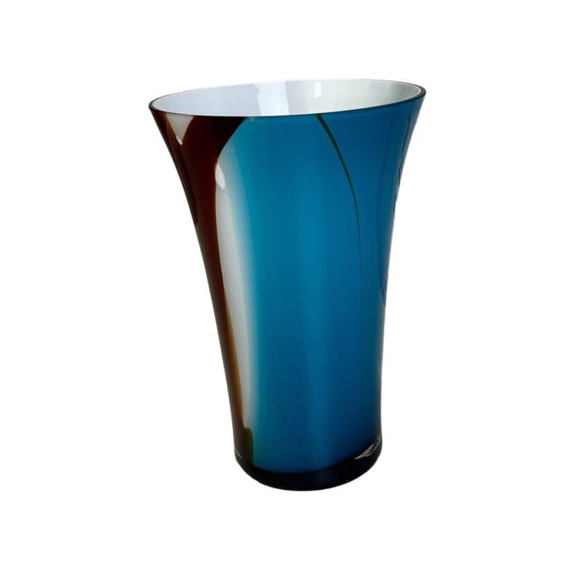 Vase Murano, blue, red, white, glass, Italy, 1990s.