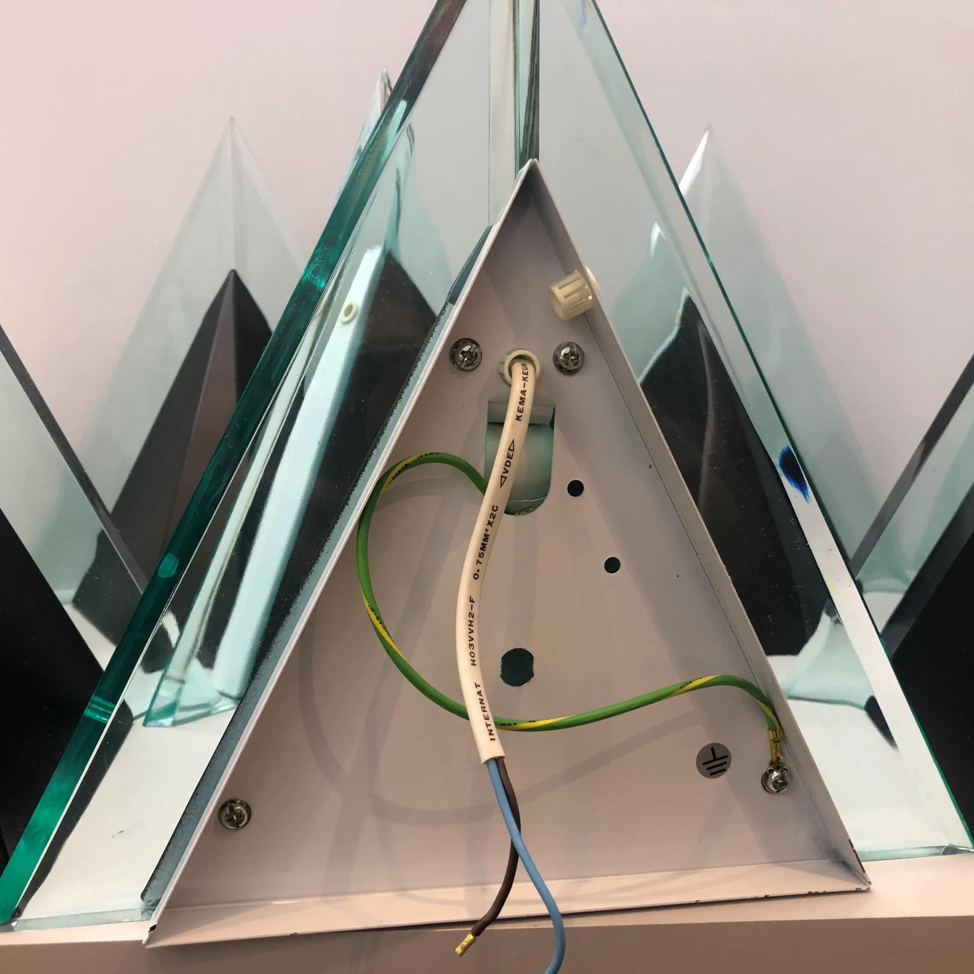 Para kinkietów Art déco, stal czarna, akryl przezroczysty, Niemcy, lata 90. - 24420