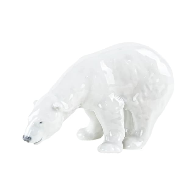 Figurine Polar Bear, white porcelain, Royal Copenhagen, Denmark, 1970s. - DIMENSION