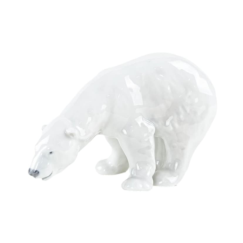 Figurine Polar Bear, white porcelain, Royal Copenhagen, Denmark, 1970s.