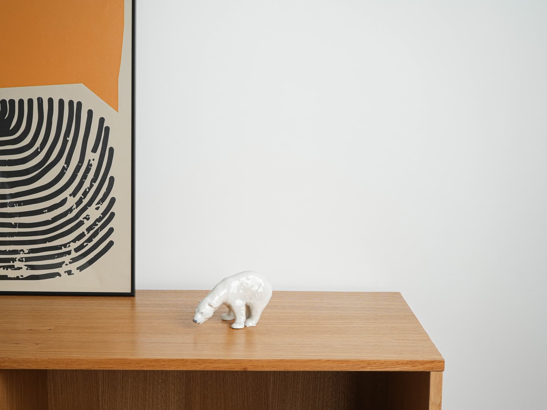 Figurine Polar Bear, white porcelain, Royal Copenhagen, Denmark, 1970s. - 327562