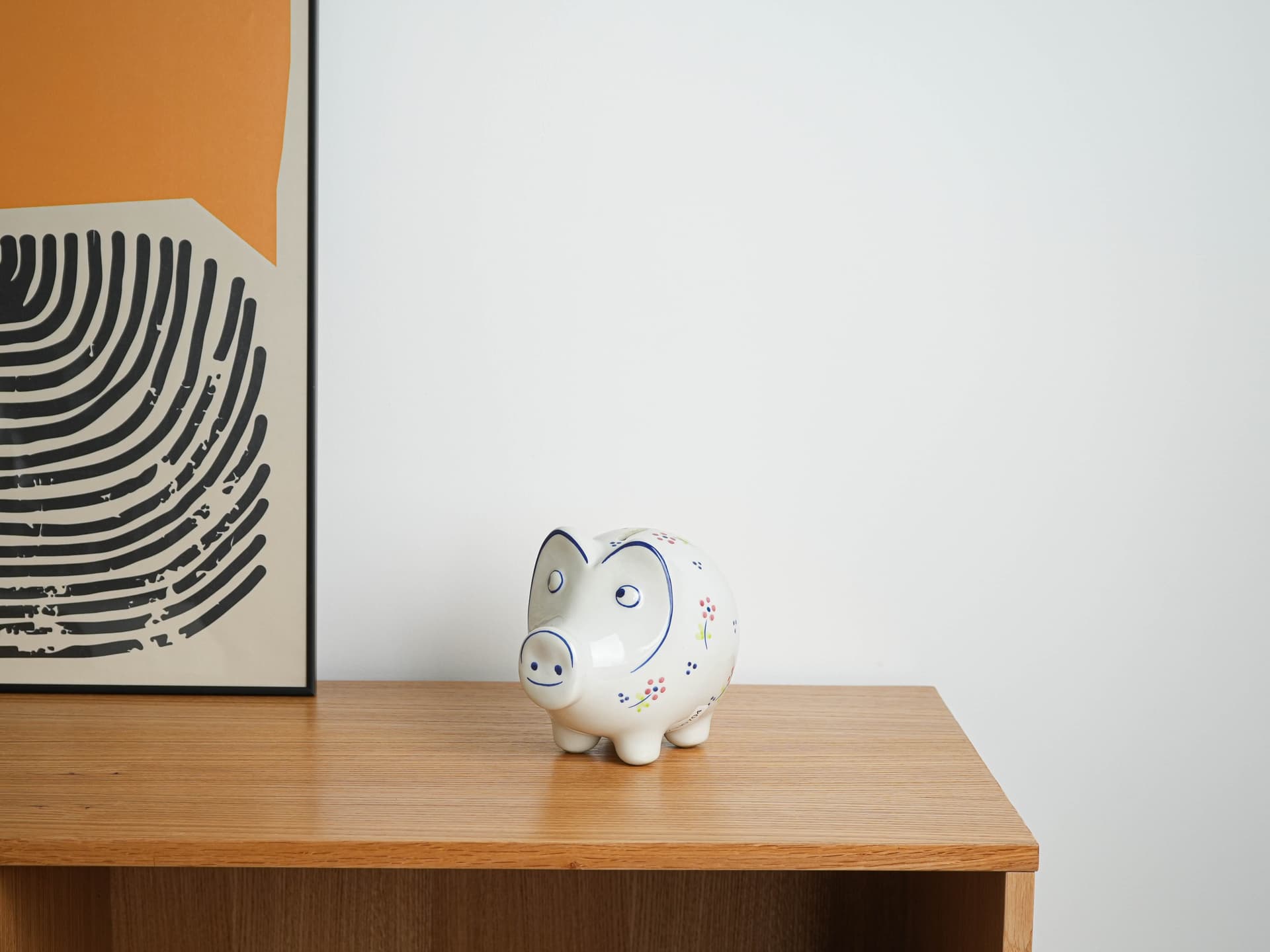 Piggy bank, white ceramic, Portugal, 1970s. - 327567