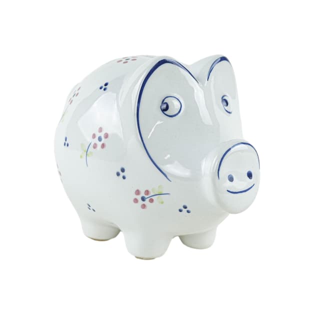 Piggy bank, white ceramic, Portugal, 1970s. - DIMENSION