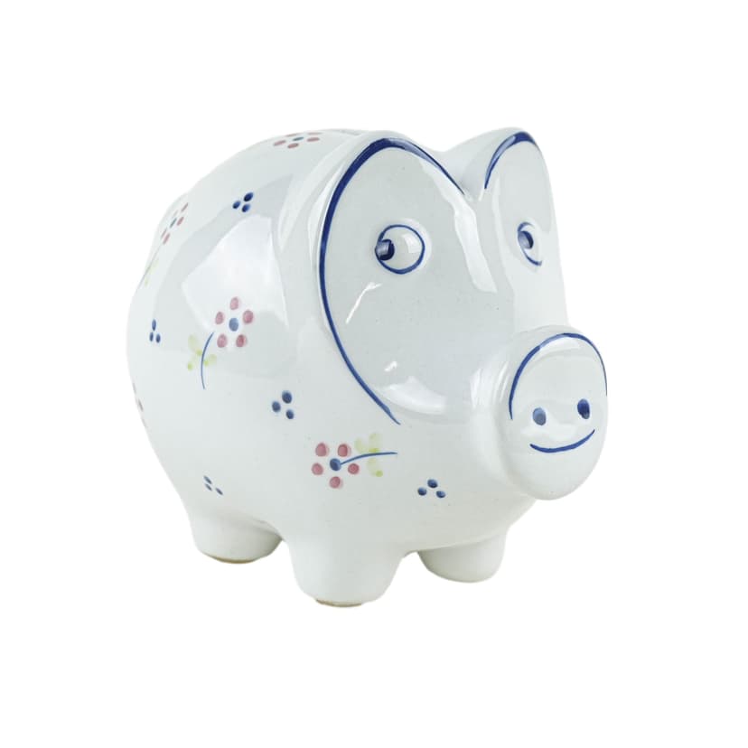 Piggy bank, white ceramic, Portugal, 1970s.