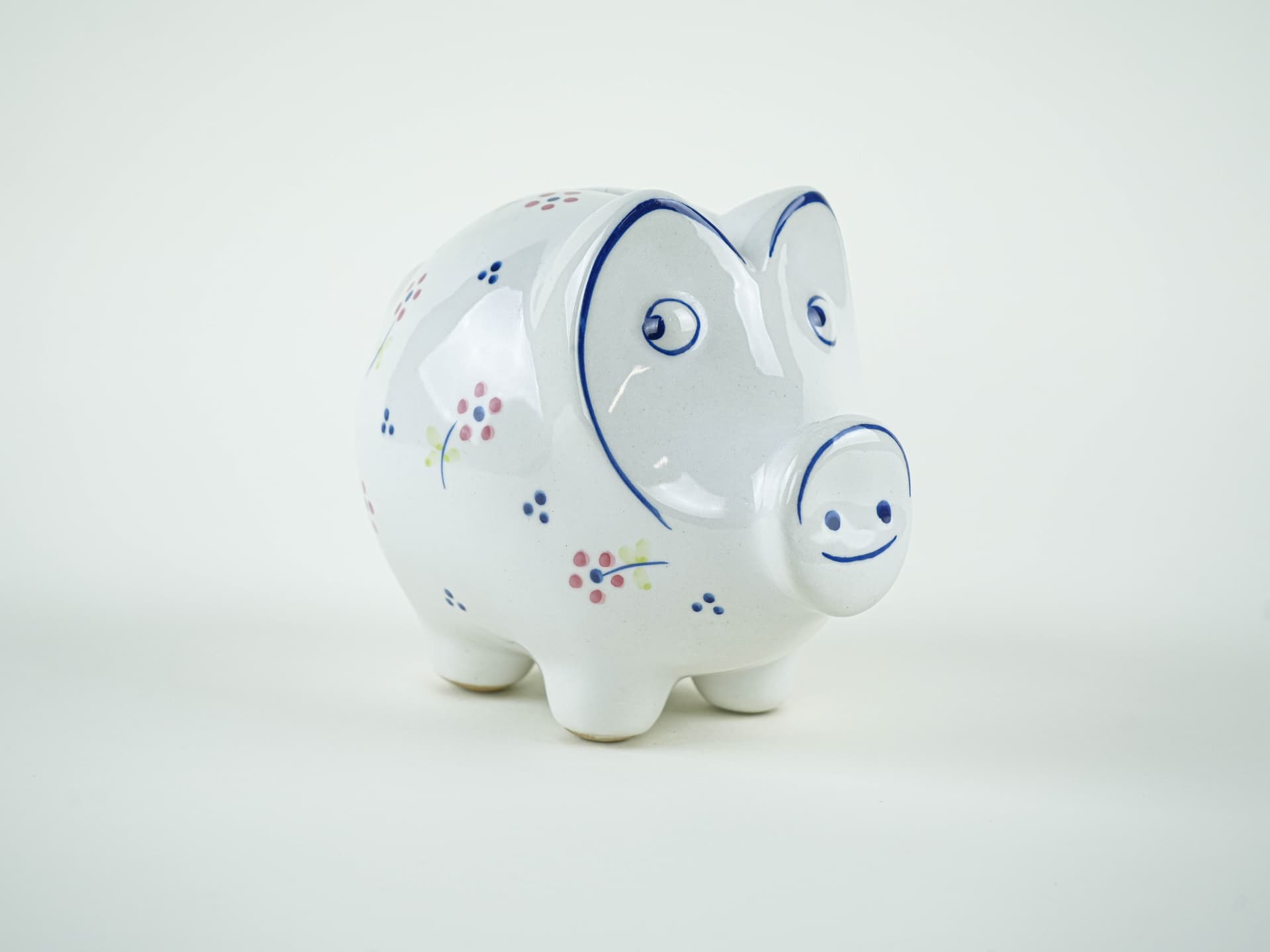Piggy bank, white ceramic, Portugal, 1970s. - 327566