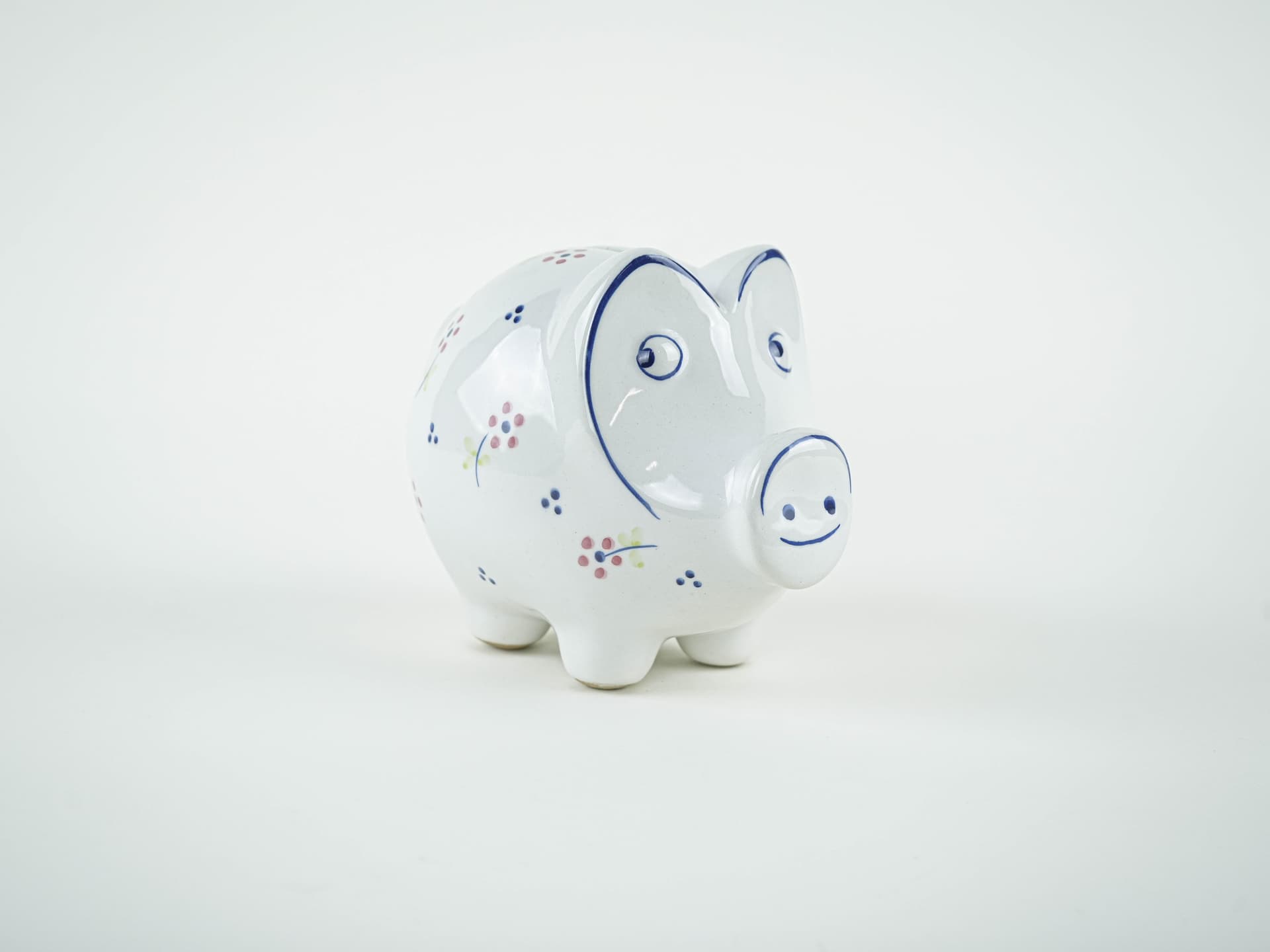 Piggy bank, white ceramic, Portugal, 1970s. - 327564