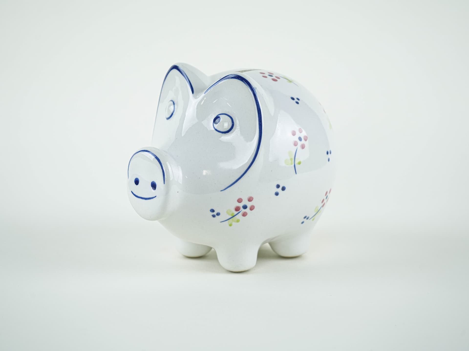 Piggy bank, white ceramic, Portugal, 1970s. - 327568