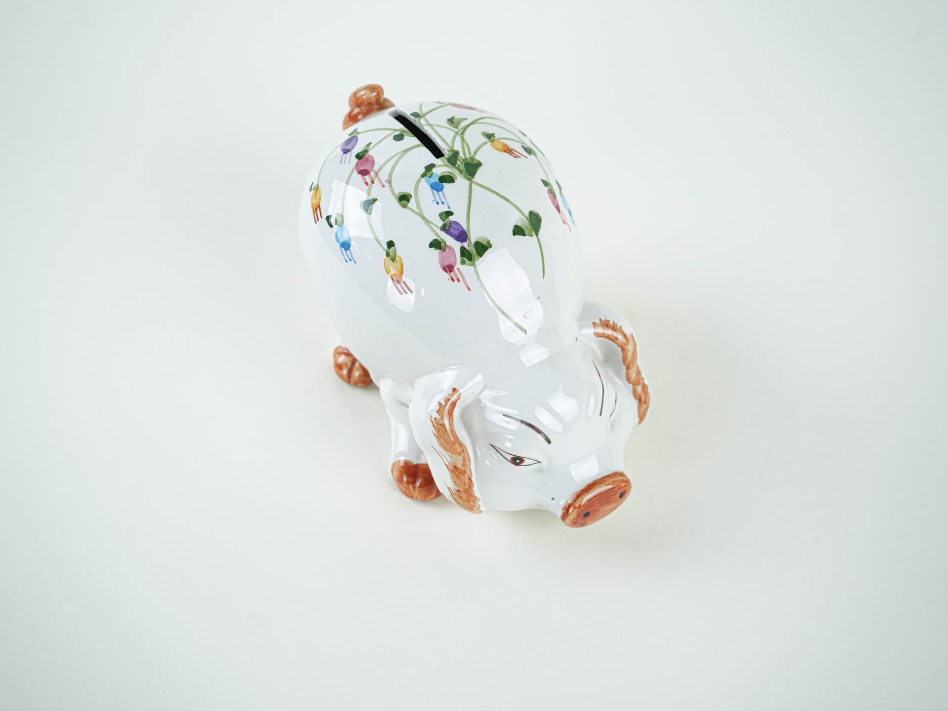 Piggy bank, white ceramic, Portugal, 1970s. - 327612