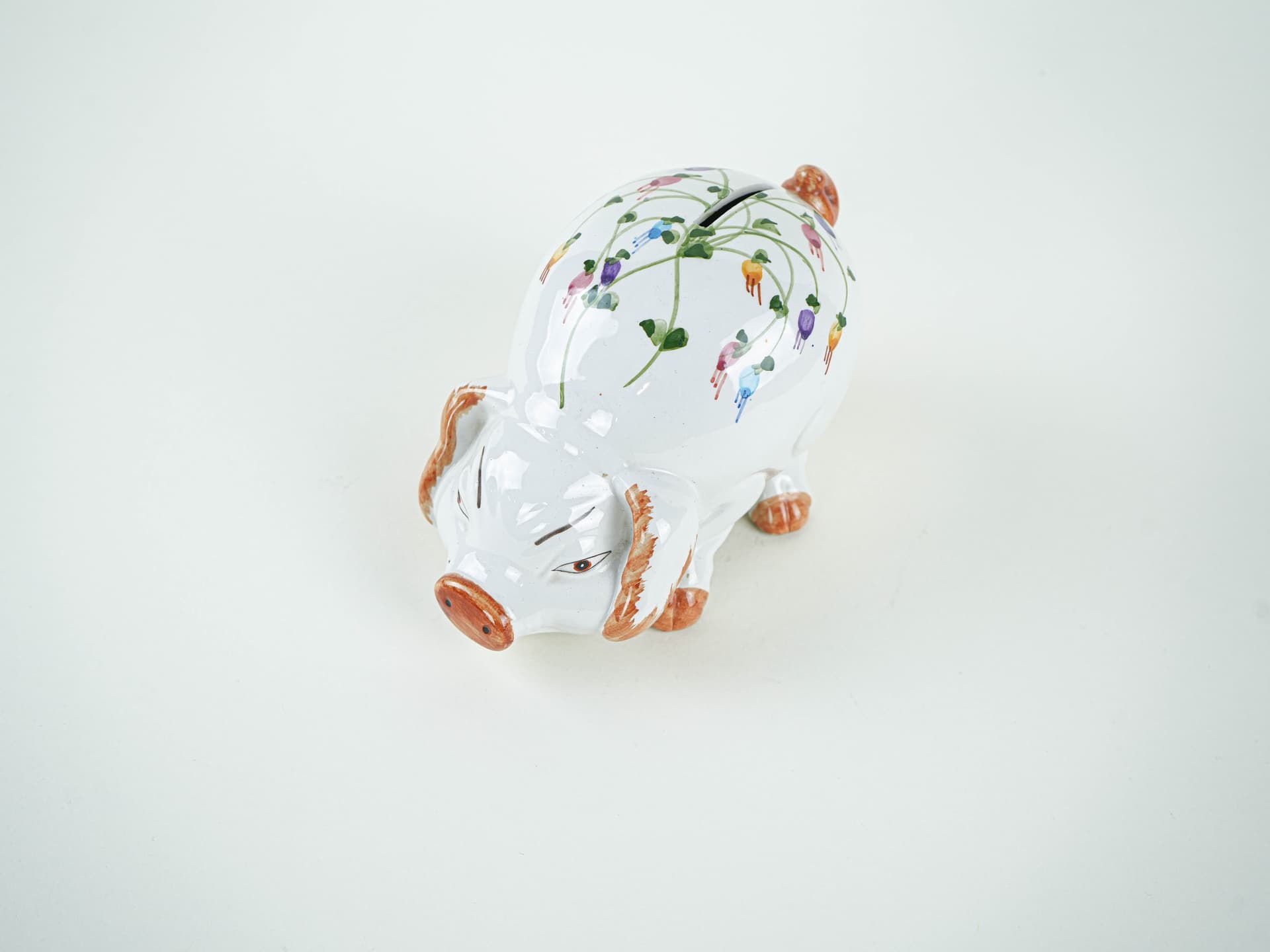 Piggy bank, white ceramic, Portugal, 1970s. - 327613