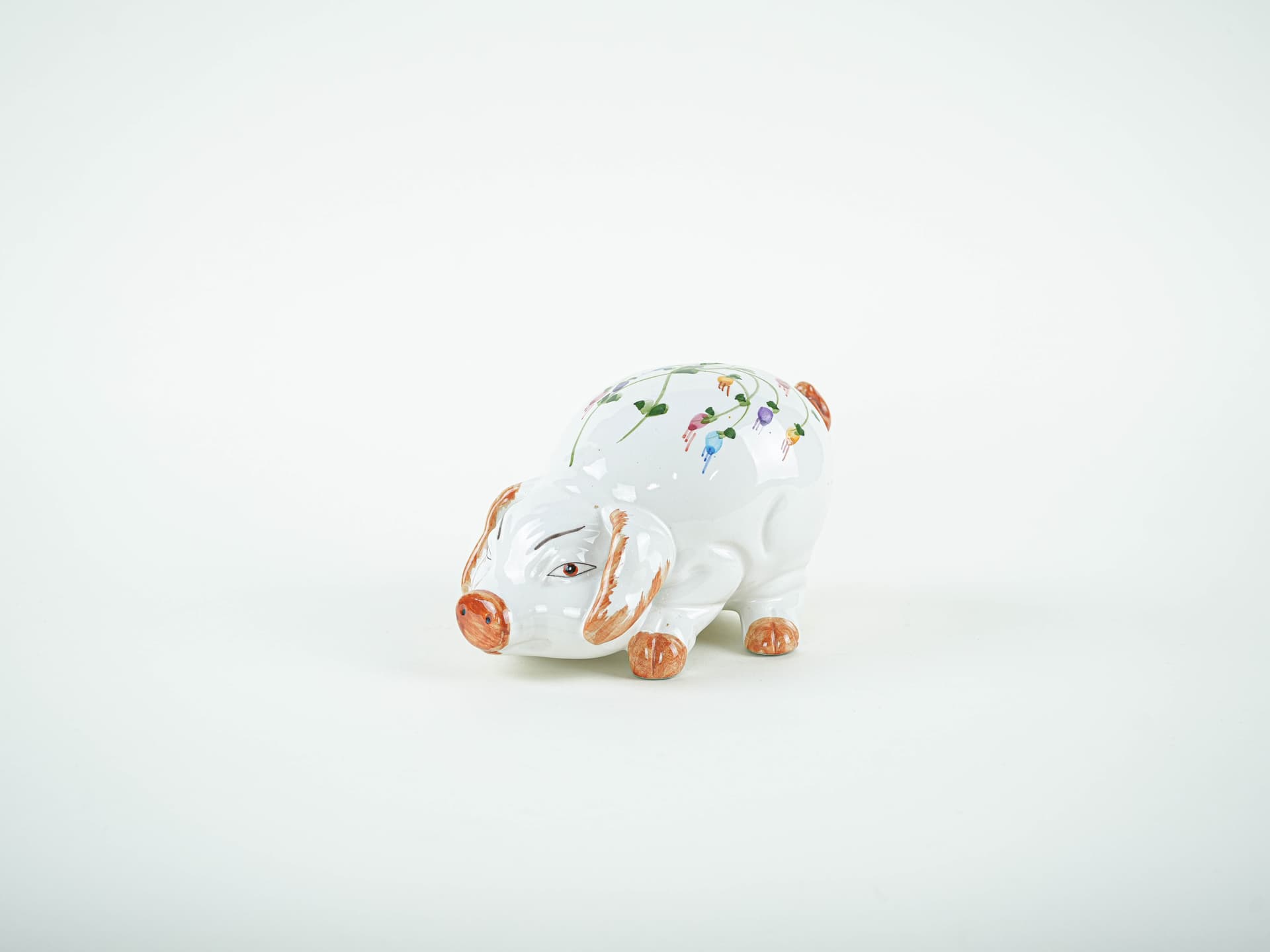 Piggy bank, white ceramic, Portugal, 1970s. - 327608