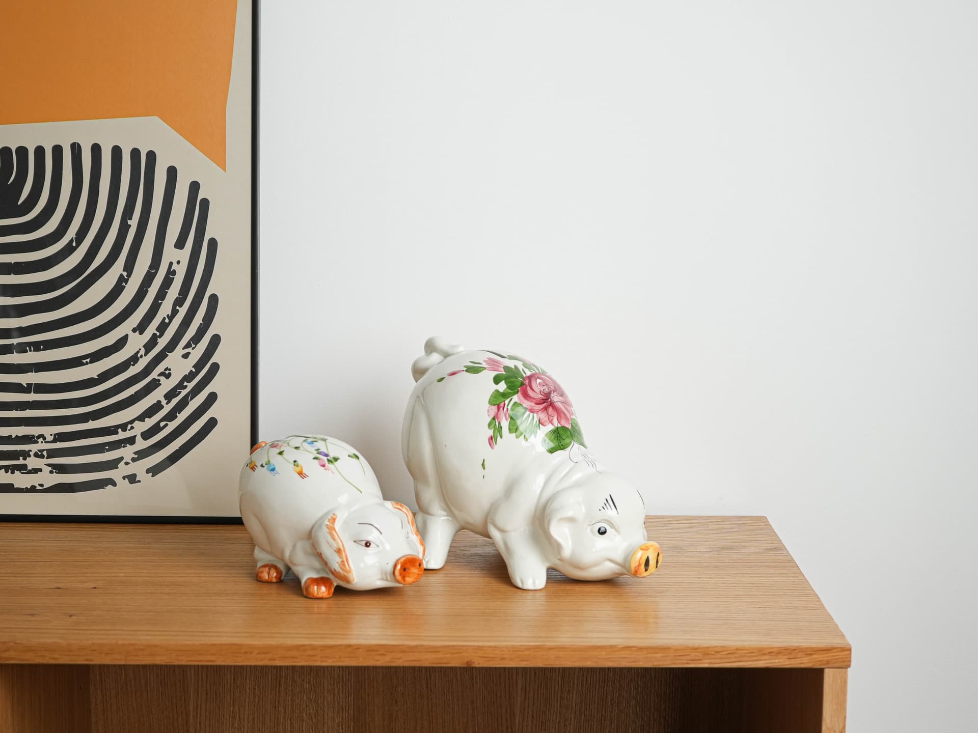 Piggy bank, white ceramic, Portugal, 1970s. - 327610