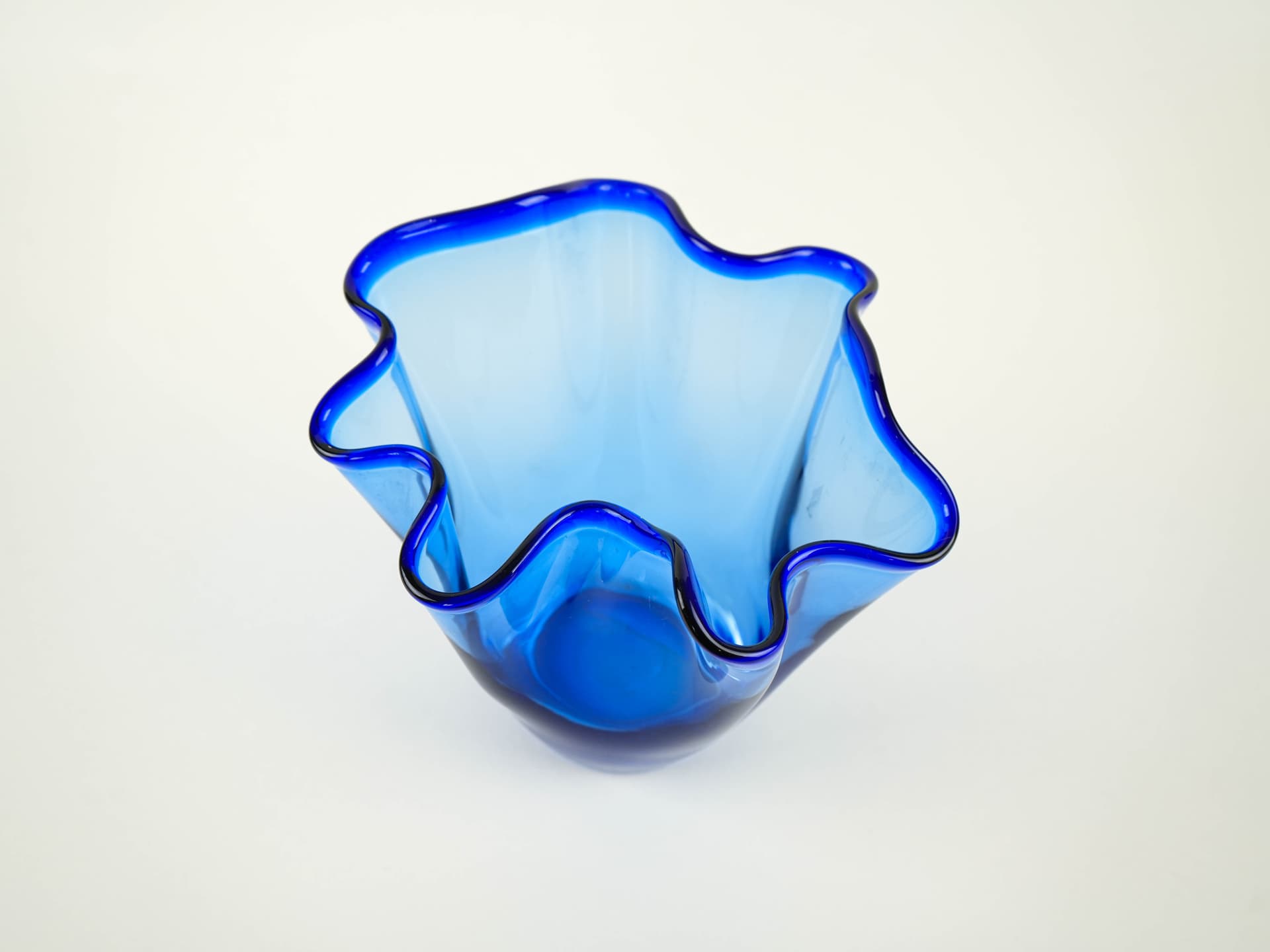 Vase Tulip, cobalt blue glass, Denmark, 1970s. - 327624