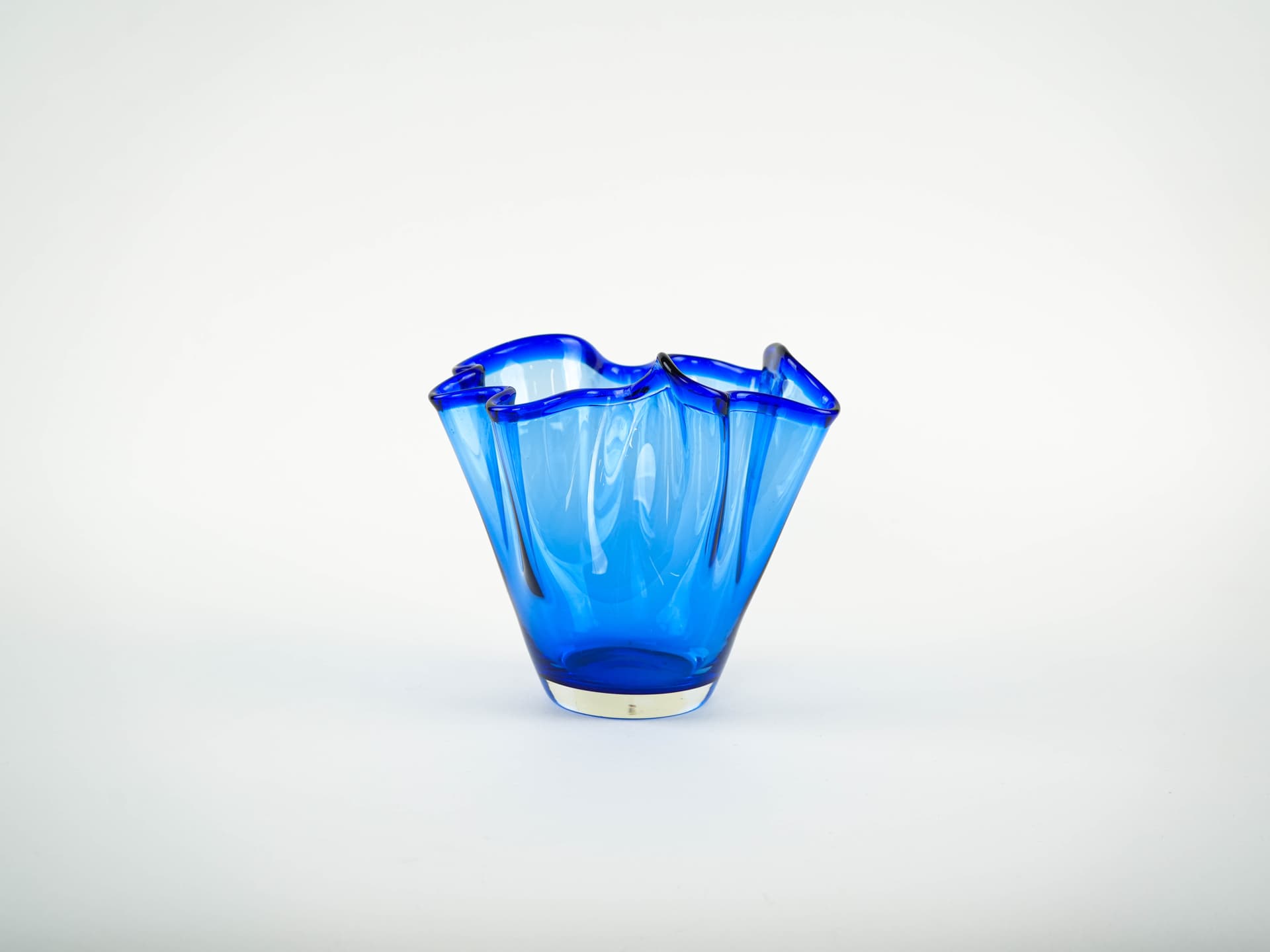 Vase Tulip, cobalt blue glass, Denmark, 1970s. - 327626