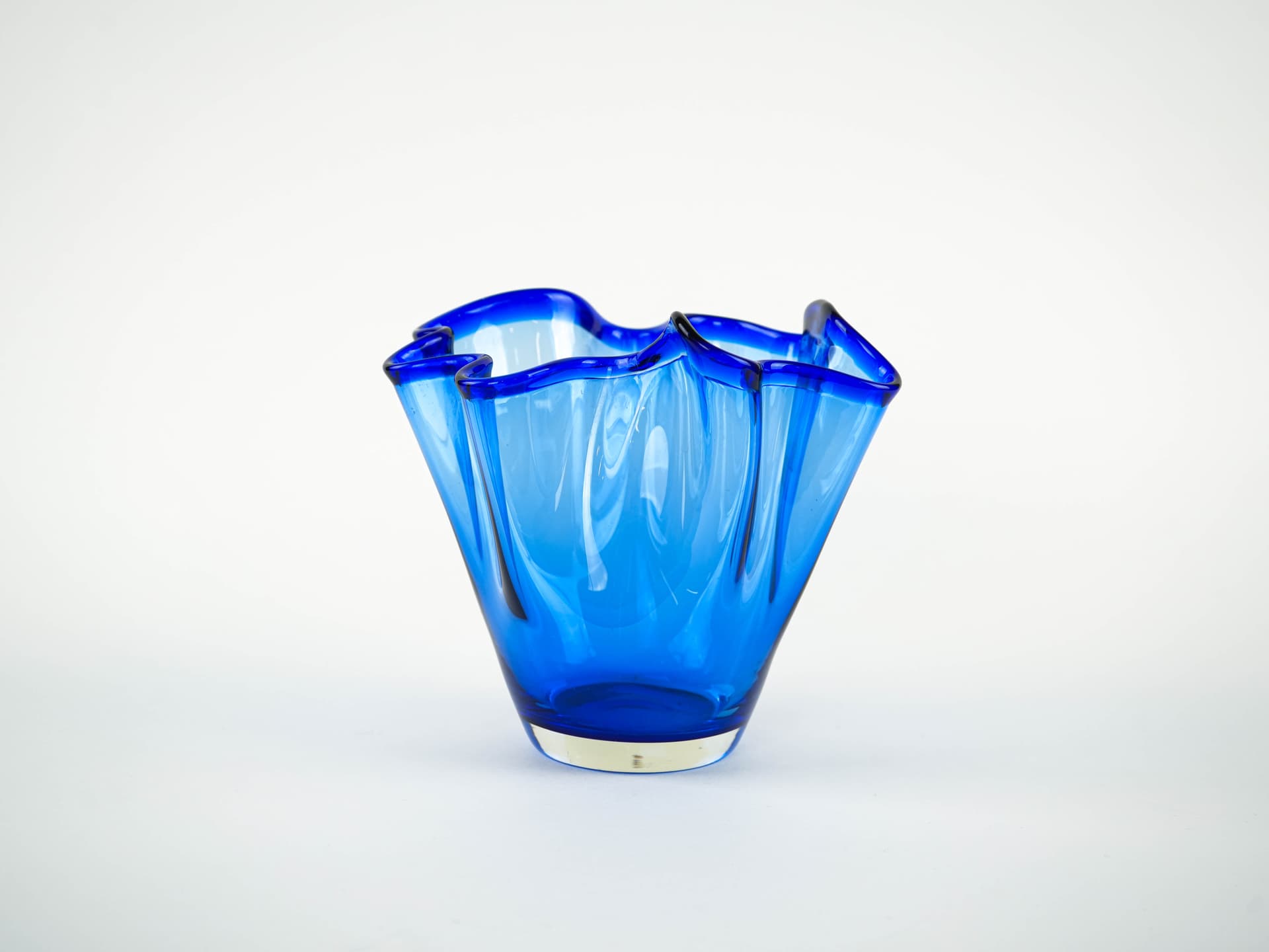 Vase Tulip, cobalt blue glass, Denmark, 1970s. - 327621