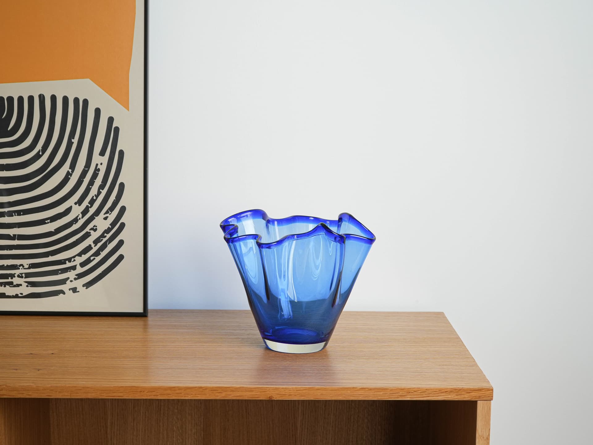 Vase Tulip, cobalt blue glass, Denmark, 1970s. - 327625