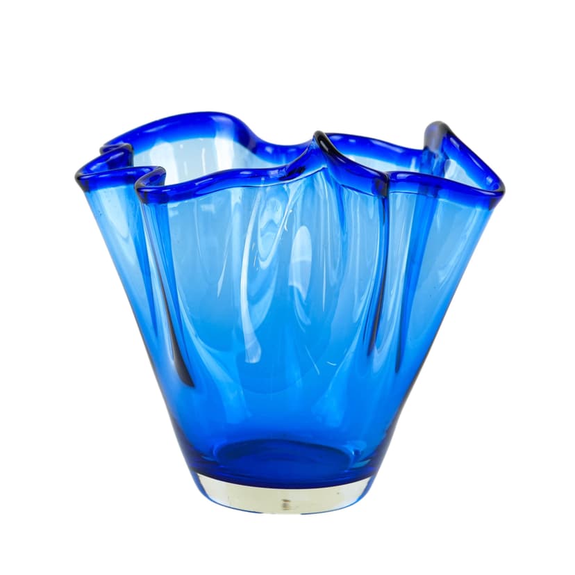 Vase Tulip, cobalt blue glass, Denmark, 1970s.