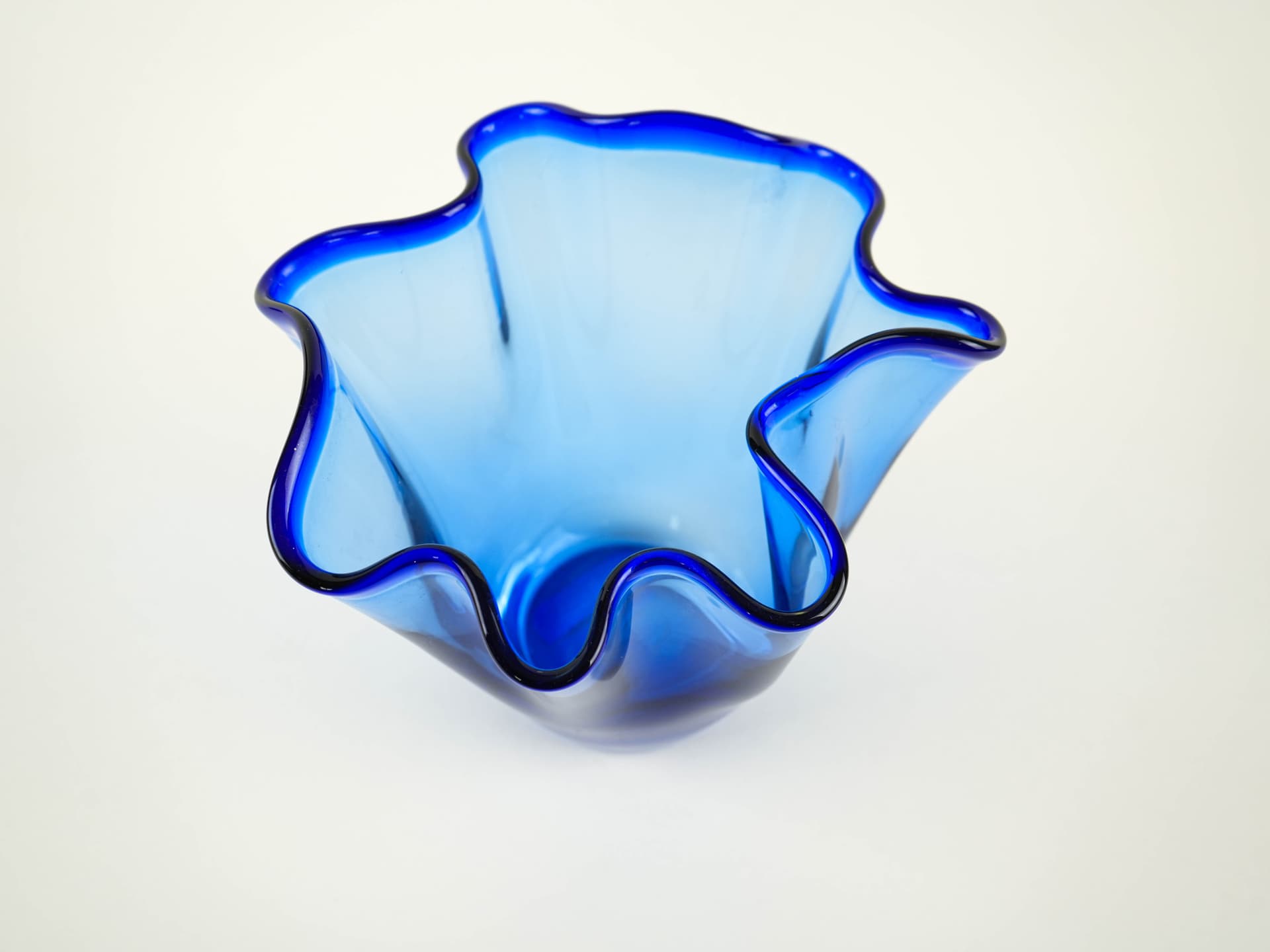 Vase Tulip, cobalt blue glass, Denmark, 1970s. - 327623