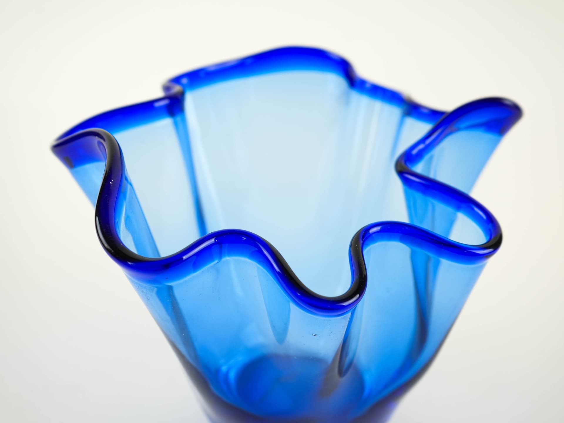 Vase Tulip, cobalt blue glass, Denmark, 1970s. - 327622
