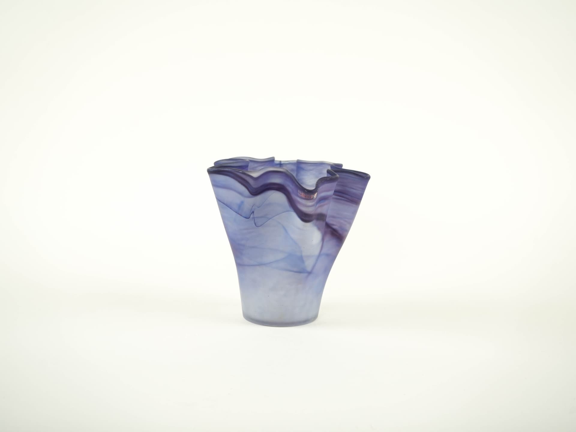 Vase Tulip, purple blue, glass, Denmark, 1970s. - 327640