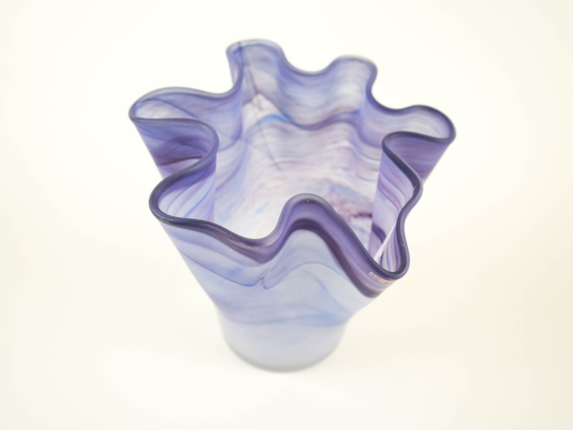 Vase Tulip, purple blue, glass, Denmark, 1970s. - 327636
