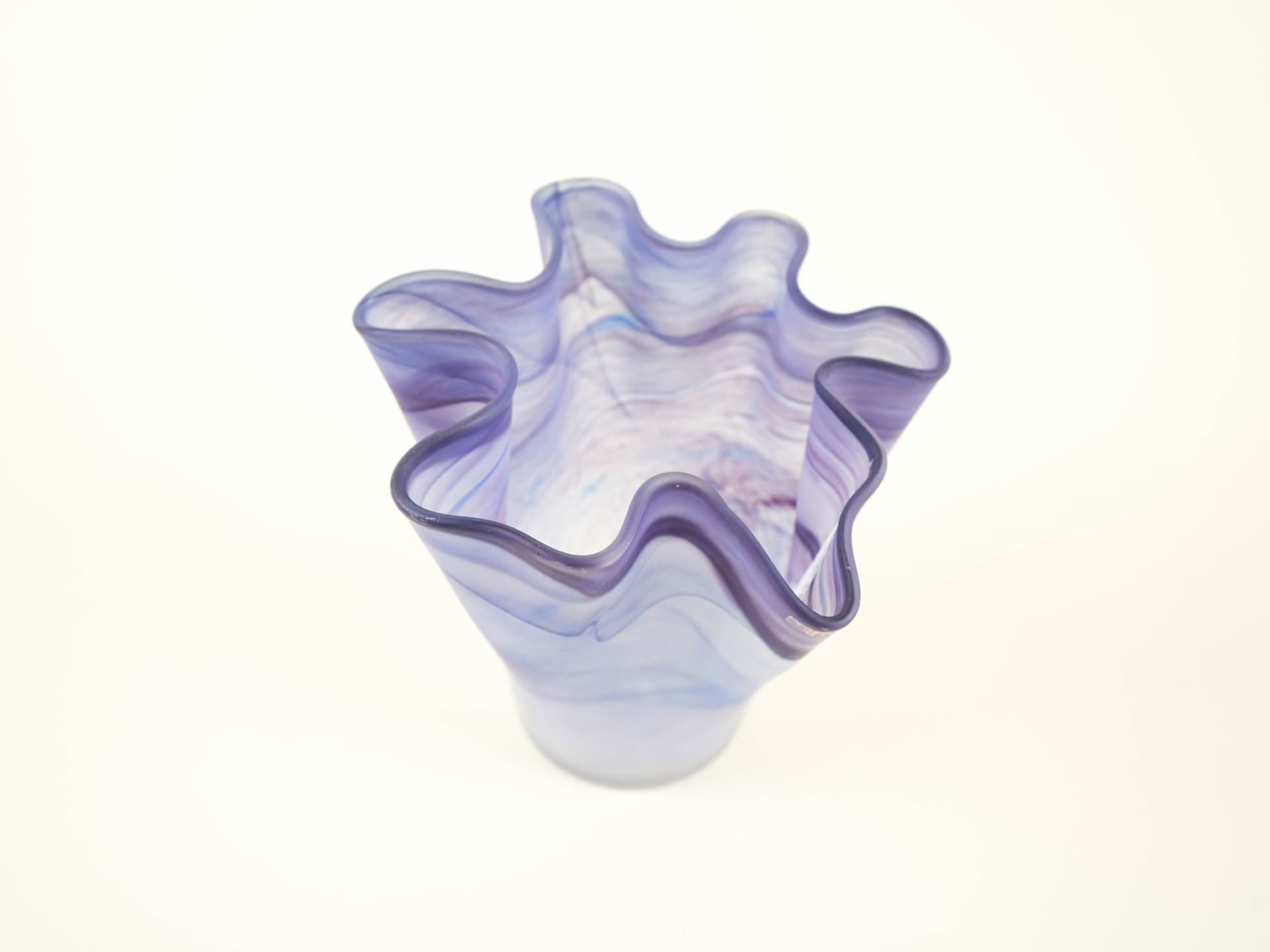 Vase Tulip, purple blue, glass, Denmark, 1970s. - 327635