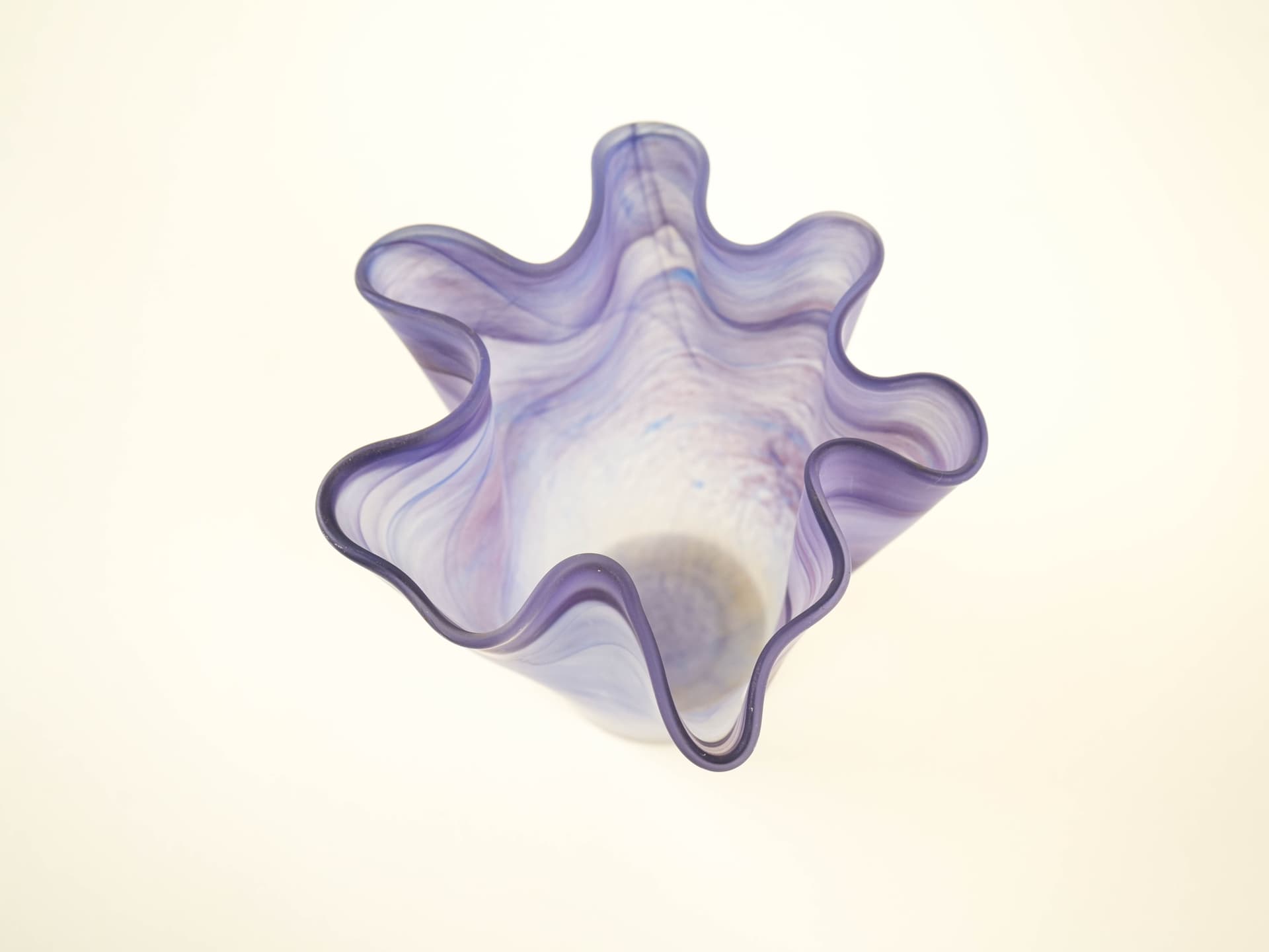 Vase Tulip, purple blue, glass, Denmark, 1970s. - 327639