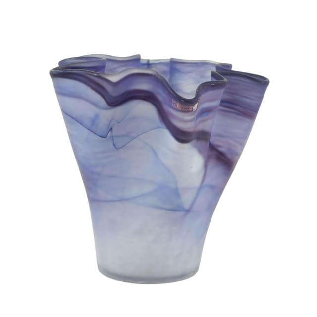 Vase Tulip, purple blue, glass, Denmark, 1970s. - DIMENSION