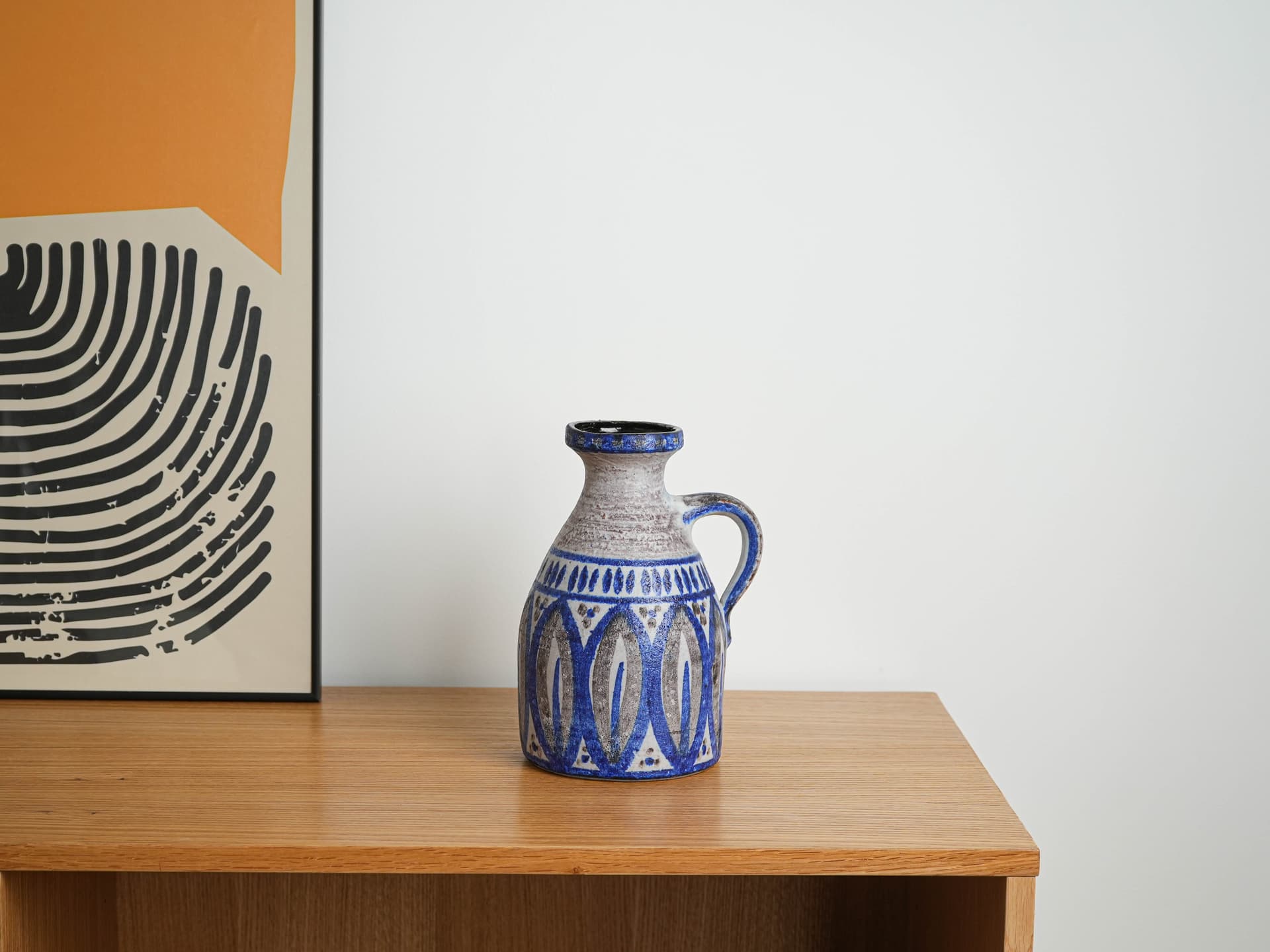 Vase, grey blue, ceramics, Denmark, 1960s. - 327647